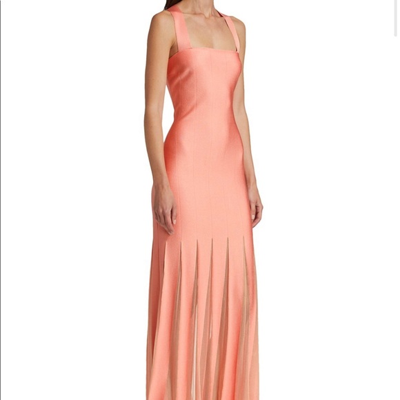 St. John Shimmer Jacquard Sheer Pleats Knit Gown. Size 4. $1995 - Picture 1 of 11